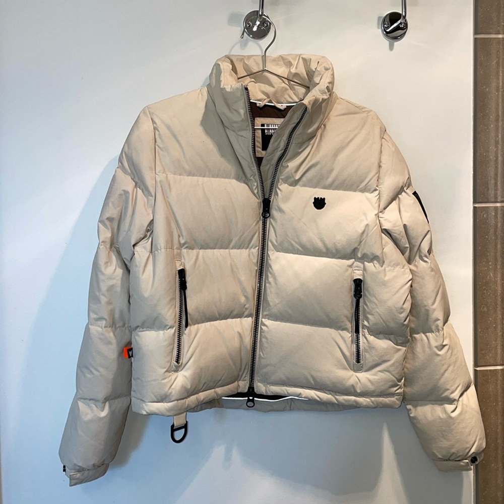Superdry Cream Cropped Puffer Jacket